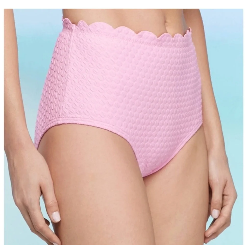 Kate Spade New York Women's‎ Core Scalloped High-Waist Bikini Bottom Pink Medium